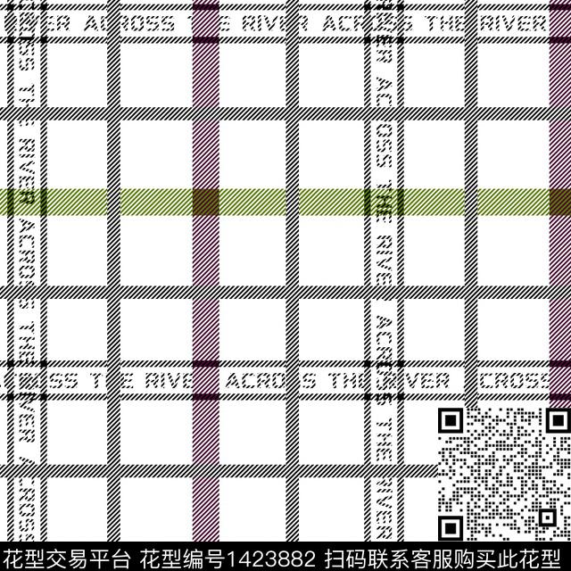 简约字母格子传统印花华亿平台下载（图片编号: 1423882） - 瓦栏（Walan）