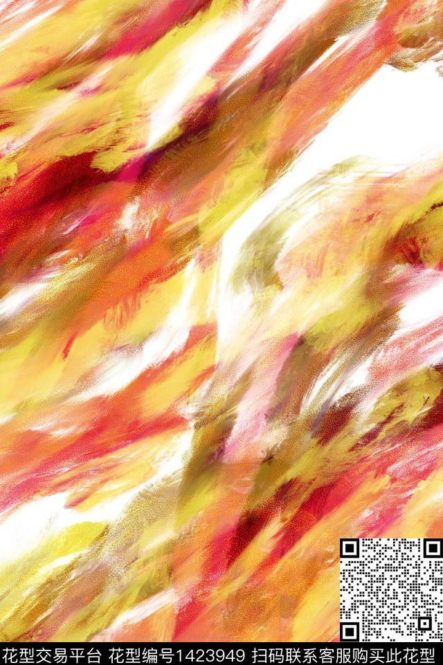 肌理水墨风春夏华亿平台数码印花华亿平台下载（图片编号: 1423949） - 瓦栏（Walan）