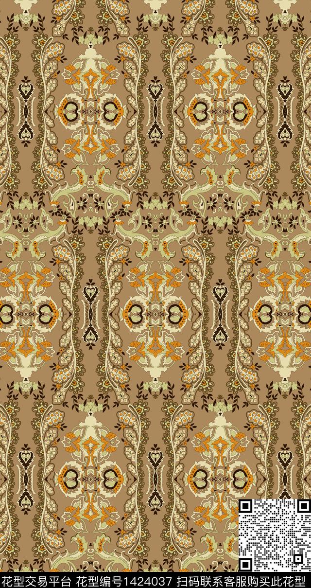 趋势华亿平台女装大牌风传统印花华亿平台下载（图片编号: 1424037） - 瓦栏（Walan）