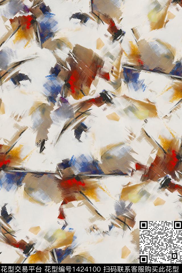 趋势华亿平台纹理抽象数码印花华亿平台下载（图片编号: 1424100） - 瓦栏（Walan）