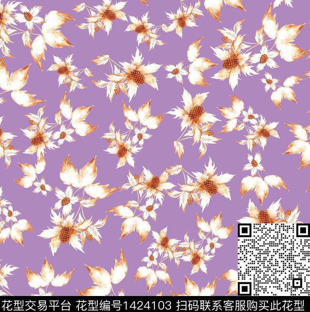 大牌风小清新素雅数码印花华亿平台下载（图片编号: 1424103） - 瓦栏（Walan）