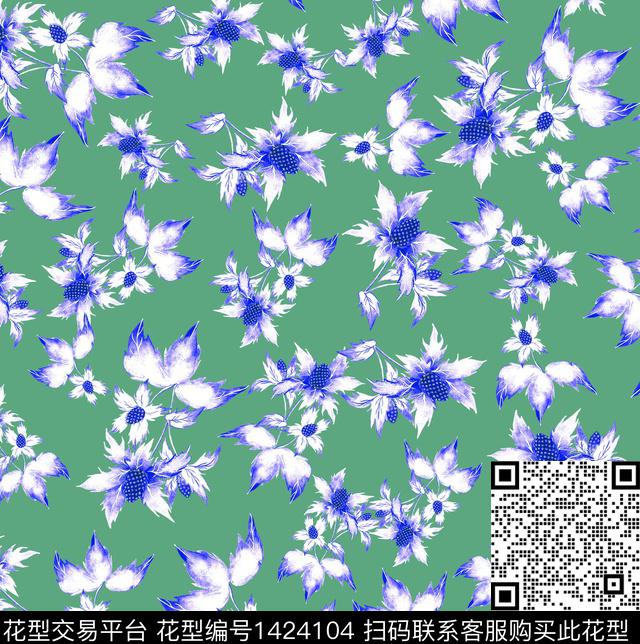 大牌风小清新素雅数码印花华亿平台下载（图片编号: 1424104） - 瓦栏（Walan）