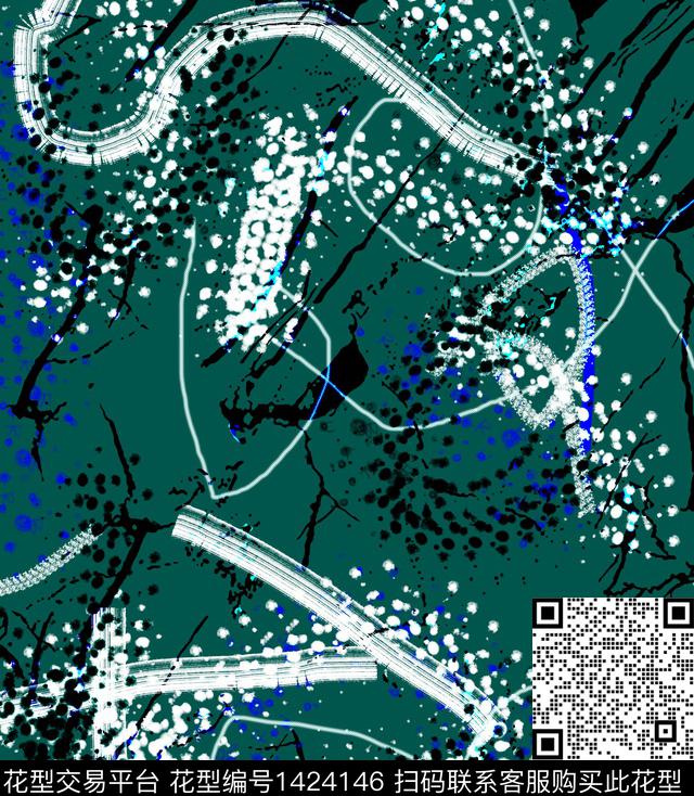 几何字母扎染华亿平台数码印花华亿平台下载（图片编号: 1424146） - 瓦栏（Walan）