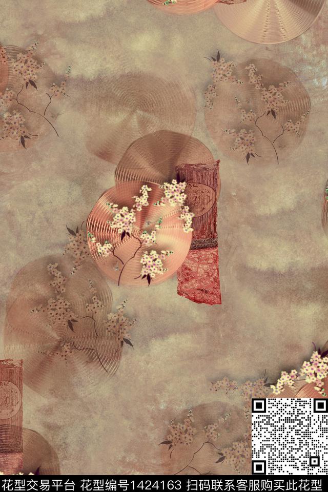 民族花卉几何民族风数码印花华亿平台下载（图片编号: 1424163） - 瓦栏（Walan）