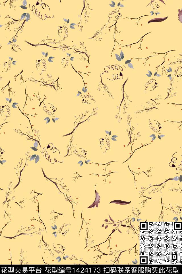 连衣裙女装花卉传统印花华亿平台下载（图片编号: 1424173） - 瓦栏（Walan）