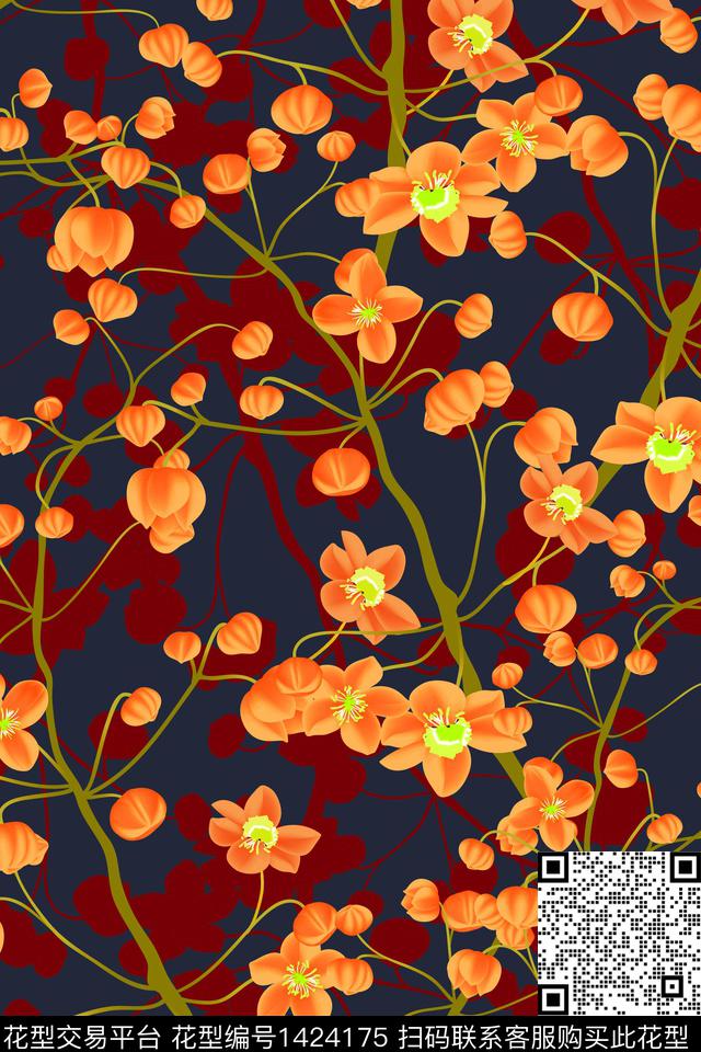 女装花卉小碎花数码印花华亿平台下载（图片编号: 1424175） - 瓦栏（Walan）
