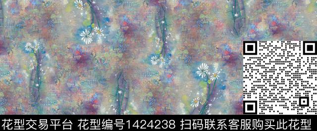 花卉大牌风棉麻数码印花华亿平台下载（图片编号: 1424238） - 瓦栏（Walan）