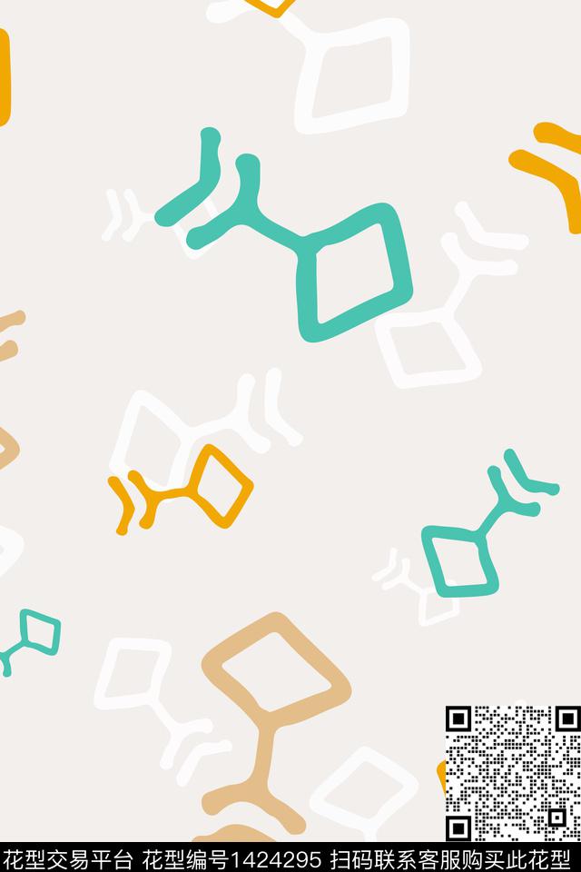 抽象趣味配饰传统印花华亿平台下载（图片编号: 1424295） - 瓦栏（Walan）