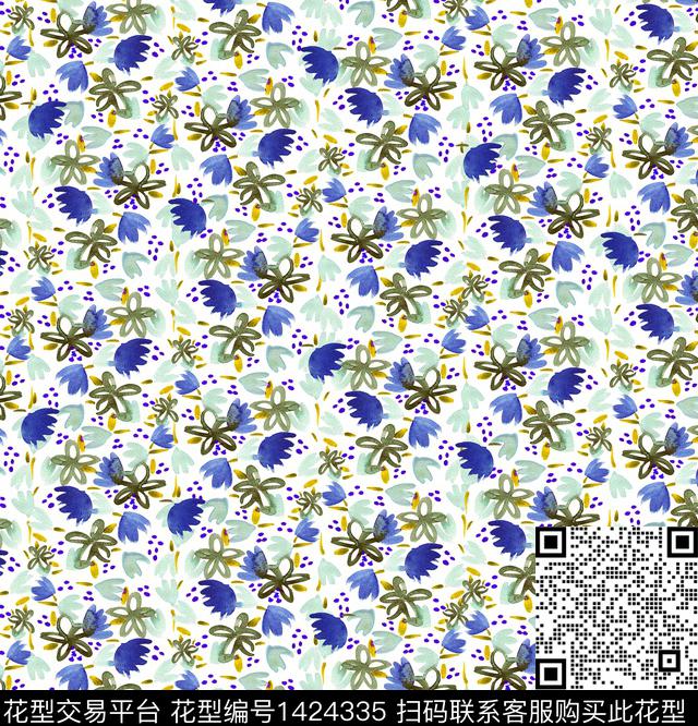 雪纺小碎花清新风数码印花华亿平台下载（图片编号: 1424335） - 瓦栏（Walan）