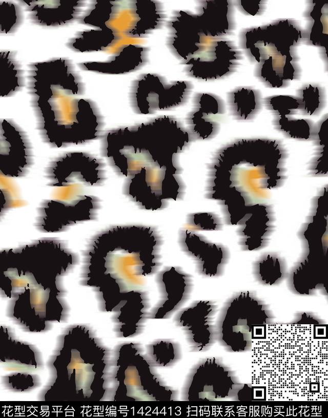 几何豹纹女装数码印花华亿平台下载（图片编号: 1424413） - 瓦栏（Walan）