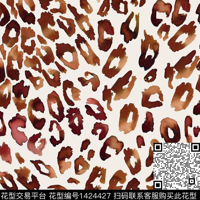 几何豹纹女装数码印花华亿平台下载（图片编号: 1424427） - 瓦栏（Walan）