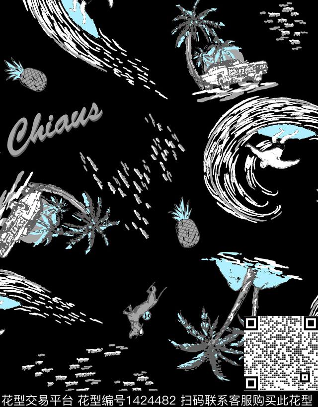 男士羽绒服男士衬衣字母流行元素混搭传统印花华亿平台下载（图片编号: 1424482） - 瓦栏（Walan）