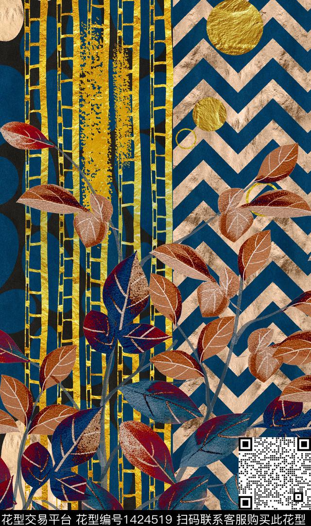 连衣裙女装中国风数码印花华亿平台下载（图片编号: 1424519） - 瓦栏（Walan）