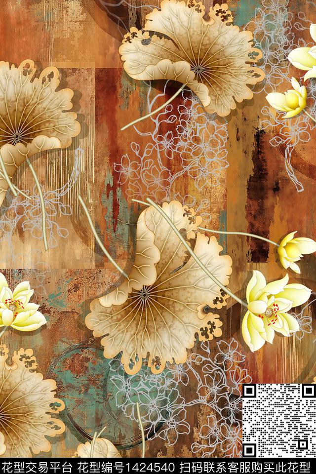 女装香云纱中国风数码印花华亿平台下载（图片编号: 1424540） - 瓦栏（Walan）