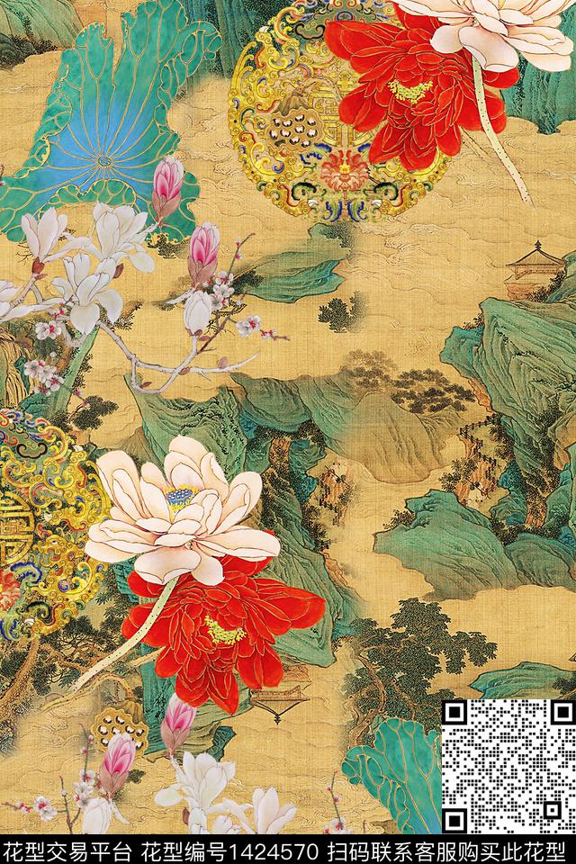 女装香云纱中国风数码印花华亿平台下载（图片编号: 1424570） - 瓦栏（Walan）