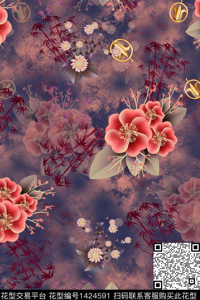 连衣裙女装香云纱传统印花华亿平台下载（图片编号: 1424591） - 瓦栏（Walan）