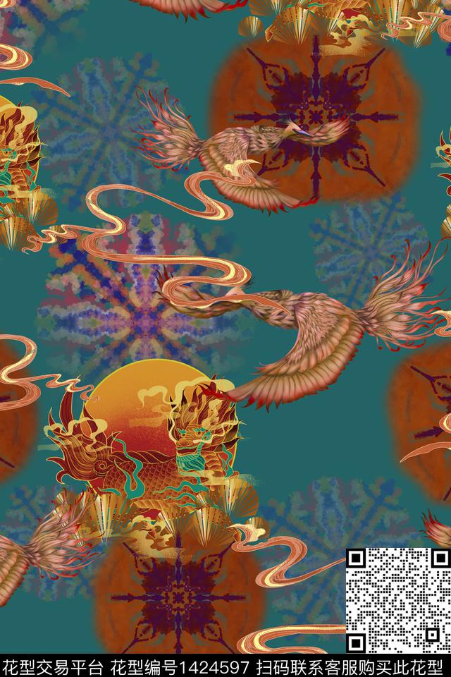 连衣裙女装香云纱传统印花华亿平台下载（图片编号: 1424597） - 瓦栏（Walan）