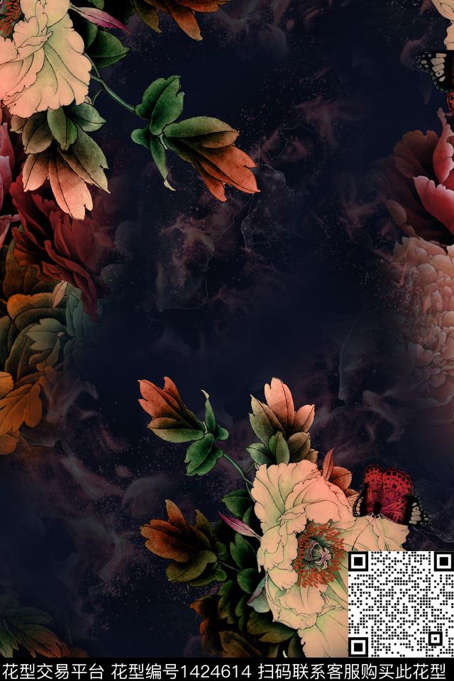 连衣裙女装香云纱传统印花华亿平台下载（图片编号: 1424614） - 瓦栏（Walan）