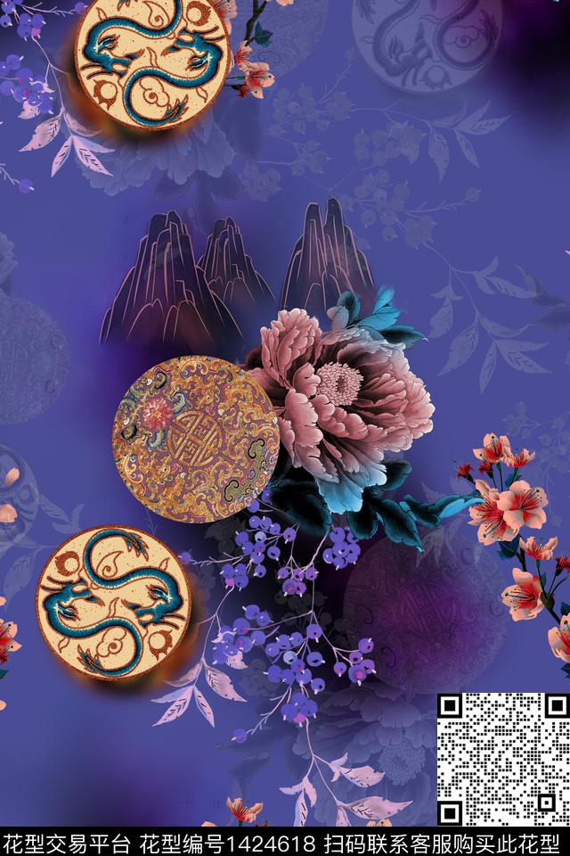 连衣裙女装香云纱传统印花华亿平台下载（图片编号: 1424618） - 瓦栏（Walan）