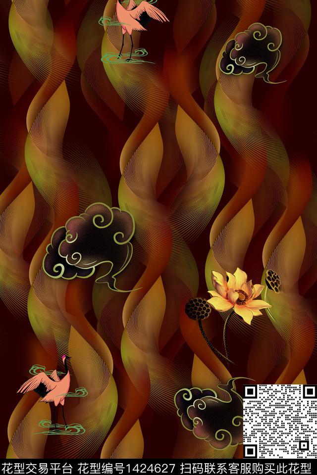 连衣裙女装香云纱传统印花华亿平台下载（图片编号: 1424627） - 瓦栏（Walan）