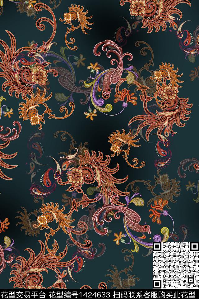 连衣裙女装香云纱传统印花华亿平台下载（图片编号: 1424633） - 瓦栏（Walan）