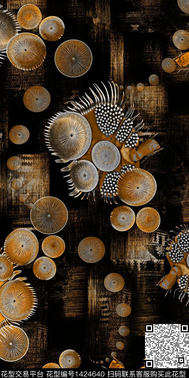 几何民族风抽象数码印花华亿平台下载（图片编号: 1424640） - 瓦栏（Walan）