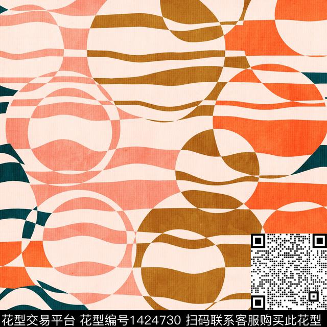 连衣裙几何大牌风传统印花华亿平台下载（图片编号: 1424730） - 瓦栏（Walan）