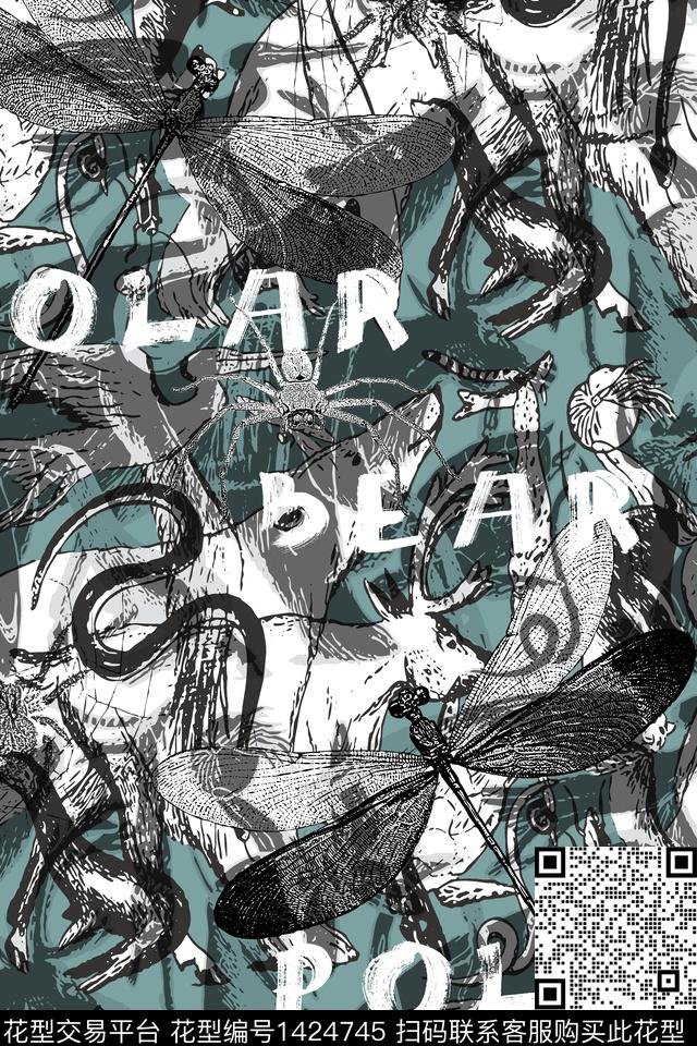 蛇动物潮牌数码印花华亿平台下载（图片编号: 1424745） - 瓦栏（Walan）