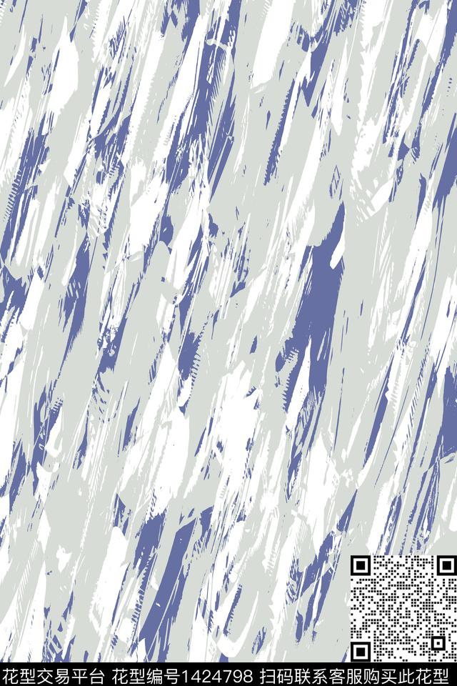 肌理男装抽象传统印花华亿平台下载（图片编号: 1424798） - 瓦栏（Walan）