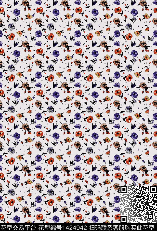 女装小碎花波点数码印花华亿平台下载（图片编号: 1424942） - 瓦栏（Walan）