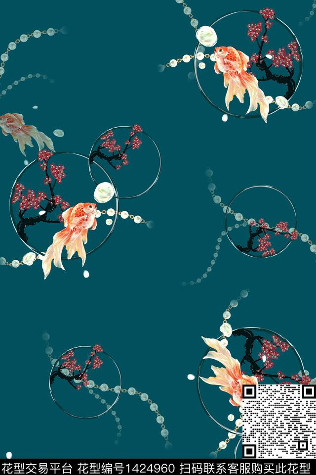 女装花卉中国风数码印花华亿平台下载（图片编号: 1424960） - 瓦栏（Walan）