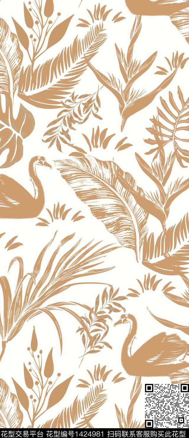 几何复古花卉传统印花华亿平台下载（图片编号: 1424981） - 瓦栏（Walan）