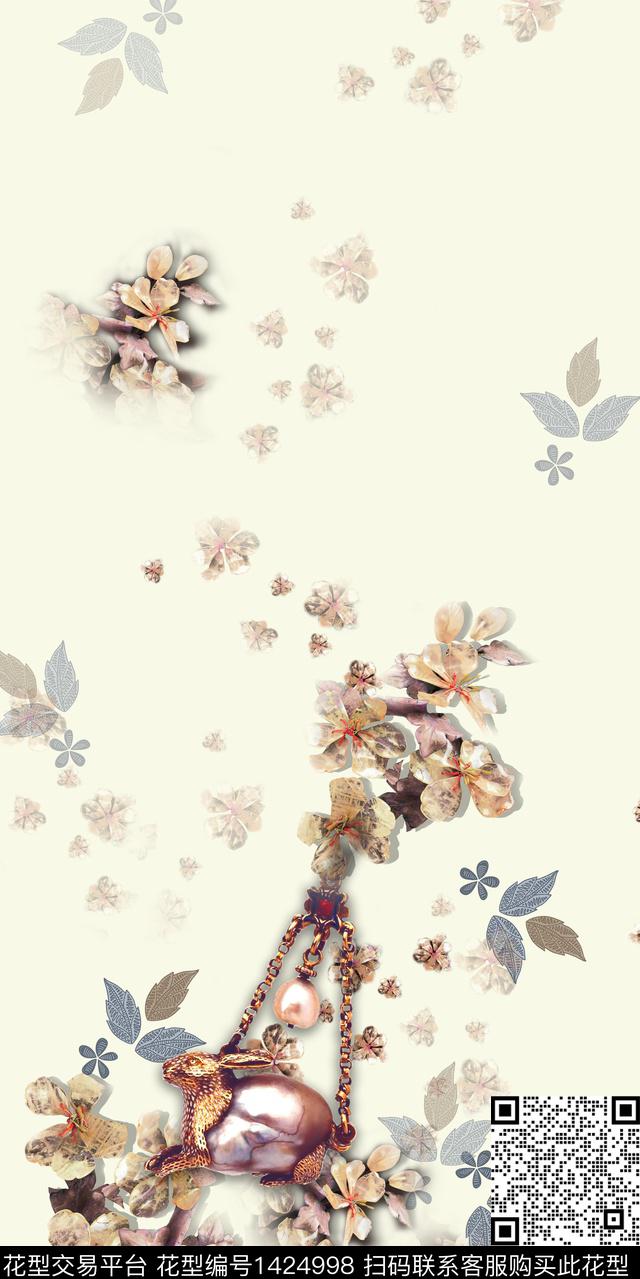 女装定位花花卉中国风数码印花华亿平台下载（图片编号: 1424998） - 瓦栏（Walan）