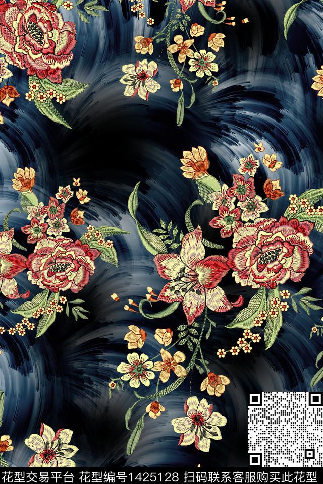 连衣裙女装香云纱传统印花华亿平台下载（图片编号: 1425128） - 瓦栏（Walan）