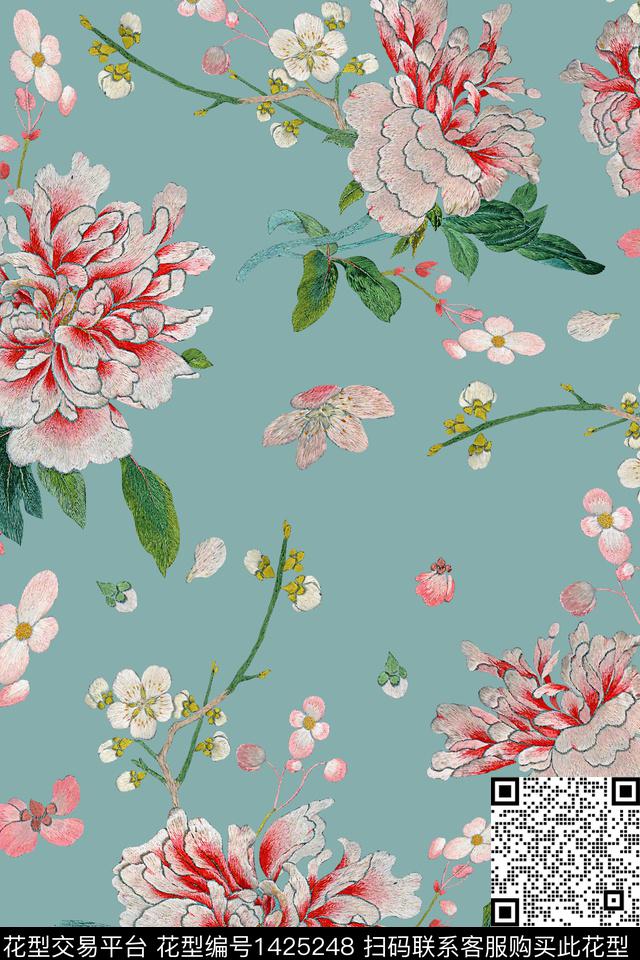 连衣裙女装香云纱数码印花华亿平台下载（图片编号: 1425248） - 瓦栏（Walan）