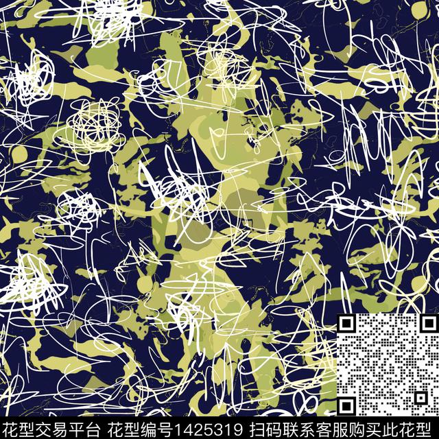 字母几何大牌风数码印花华亿平台下载（图片编号: 1425319） - 瓦栏（Walan）