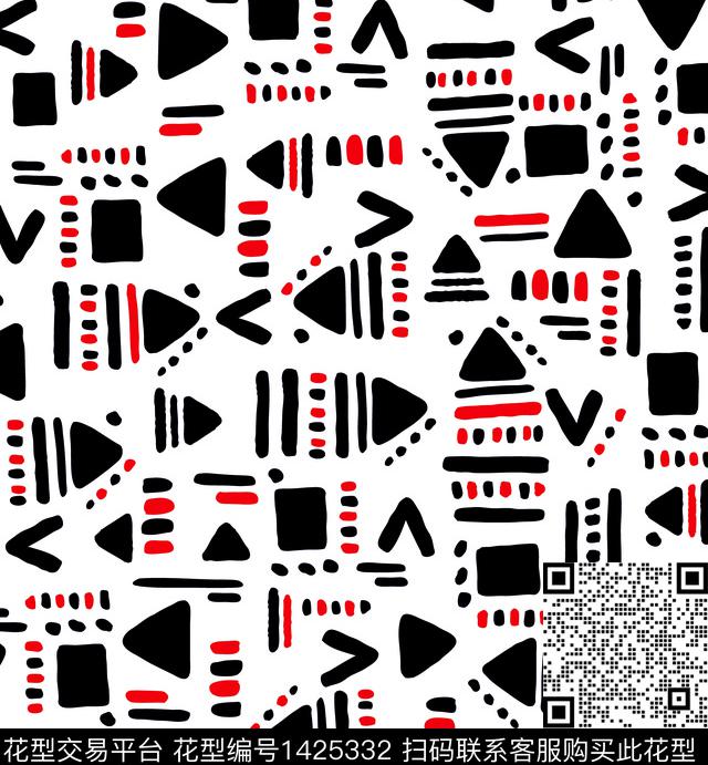 几何女装三角形数码印花华亿平台下载（图片编号: 1425332） - 瓦栏（Walan）