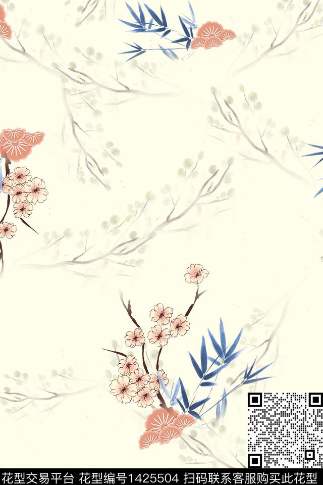 连衣裙女装旗袍传统印花华亿平台下载（图片编号: 1425504） - 瓦栏（Walan）