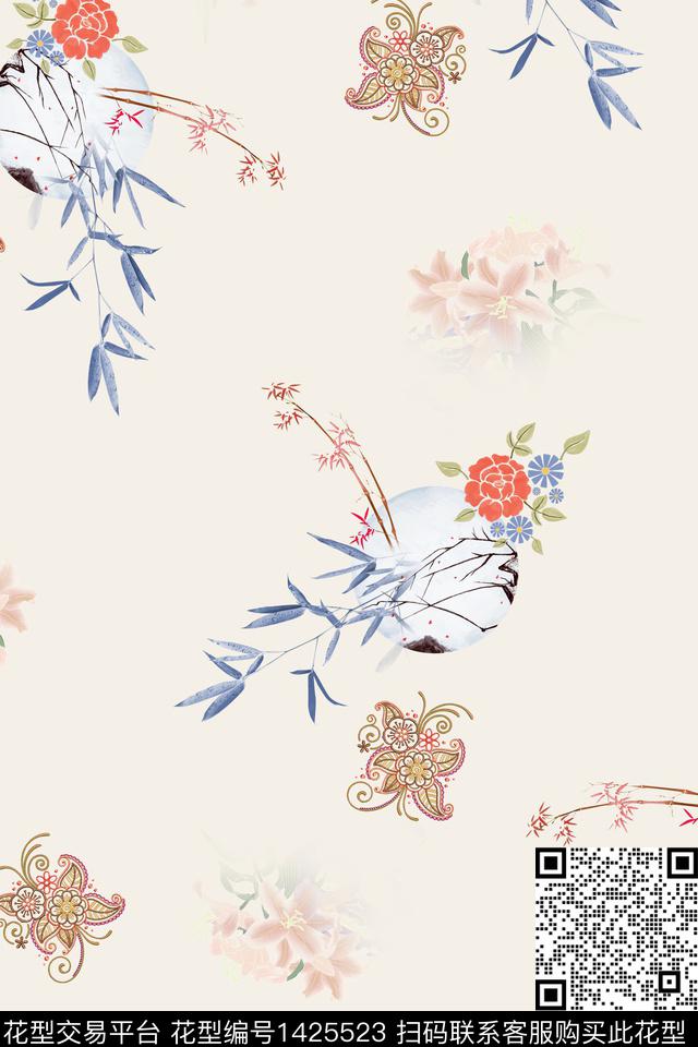 连衣裙女装旗袍传统印花华亿平台下载（图片编号: 1425523） - 瓦栏（Walan）