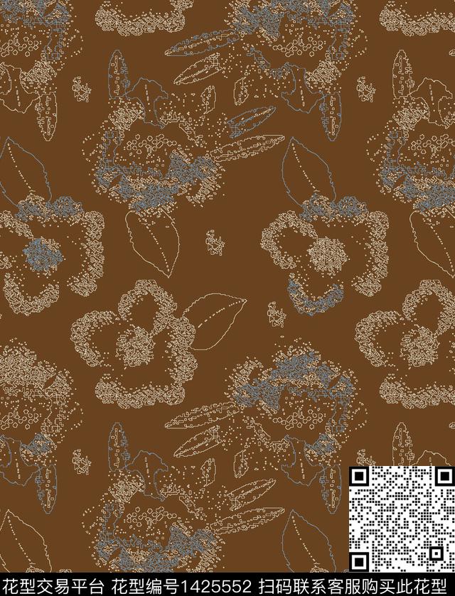 花卉传统印花华亿平台下载（图片编号: 1425552） - 瓦栏（Walan）
