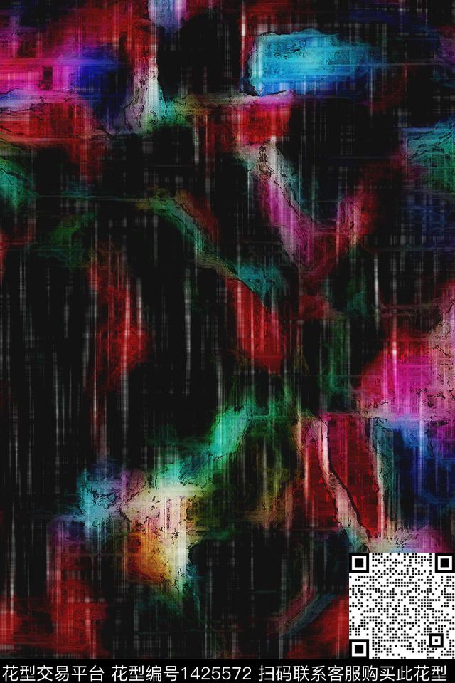 涂鸦写意炫彩数码印花华亿平台下载（图片编号: 1425572） - 瓦栏（Walan）