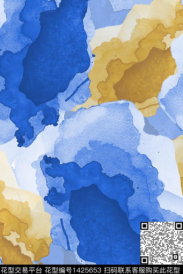 几何水彩肌理数码印花华亿平台下载（图片编号: 1425653） - 瓦栏（Walan）