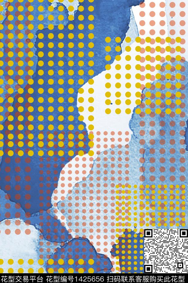 水彩肌理清爽底花卉数码印花华亿平台下载（图片编号: 1425656） - 瓦栏（Walan）