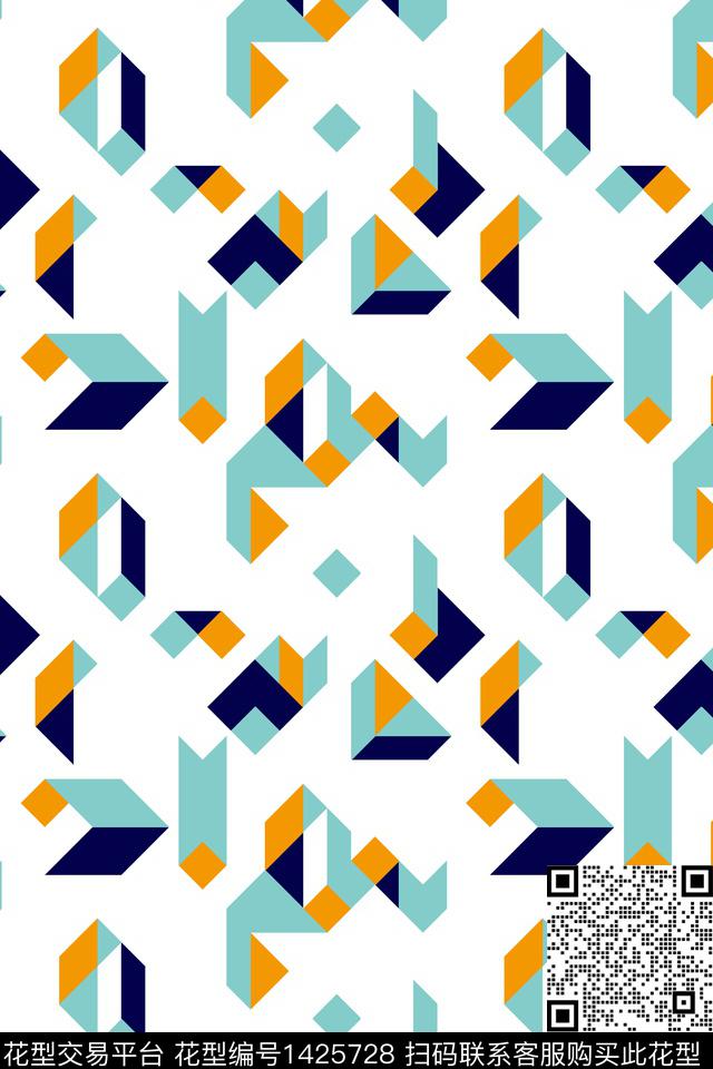 撞色年轻女性线条数码印花华亿平台下载（图片编号: 1425728） - 瓦栏（Walan）