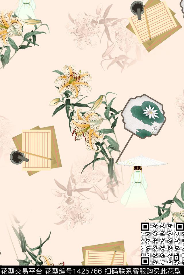 女装花卉中国风数码印花华亿平台下载（图片编号: 1425766） - 瓦栏（Walan）
