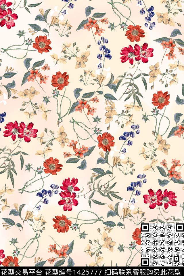 女装花卉中国风数码印花华亿平台下载（图片编号: 1425777） - 瓦栏（Walan）