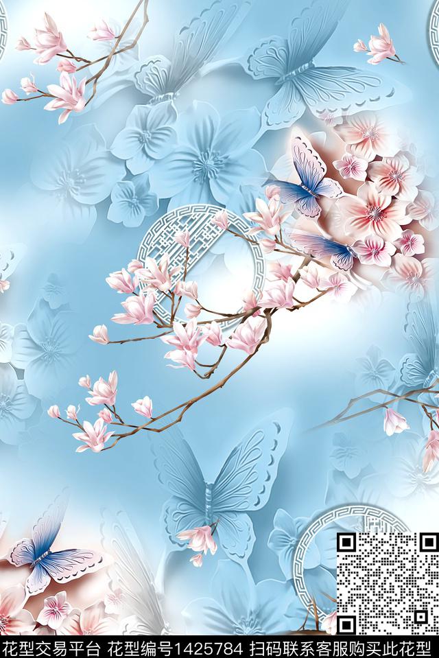 女装花卉中国风数码印花华亿平台下载（图片编号: 1425784） - 瓦栏（Walan）