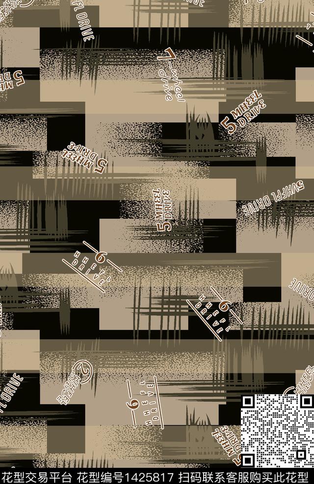 字母几何男装数码印花华亿平台下载（图片编号: 1425817） - 瓦栏（Walan）