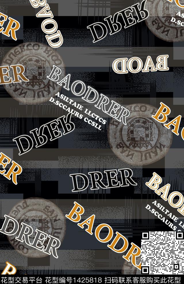 字母几何男装数码印花华亿平台下载（图片编号: 1425818） - 瓦栏（Walan）