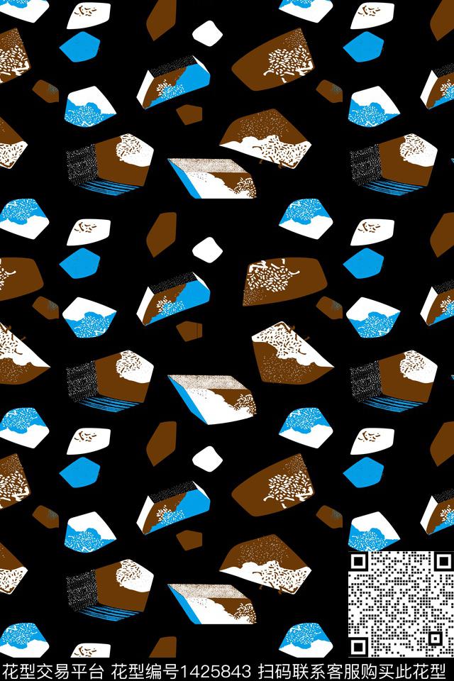 黑底花卉童装黑白华亿平台数码印花华亿平台下载（图片编号: 1425843） - 瓦栏（Walan）